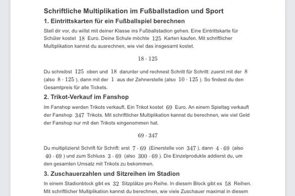Eingabemaske von Mathe Kontext mit dem Feld für das mathematische Thema und passenden Alltagsbeispielen als Ergebnis